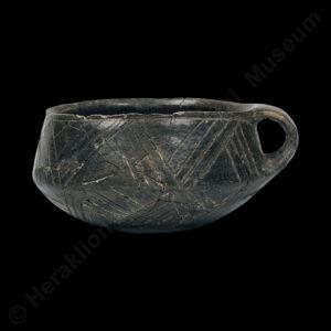 Carinated bowl with incised decoration from Knossos, the largest and longest-lived Neolithic installation in Crete, 5300-4400 BC