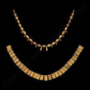 Gold necklaces from Hagia Triada and Knossos, 1400-1300 BC