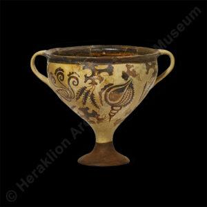 kylix with decoration of marine motifs from Knossos, 1450-1400 BC