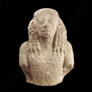 Upper half of female statue from Eleutherna, 7th c. BC.